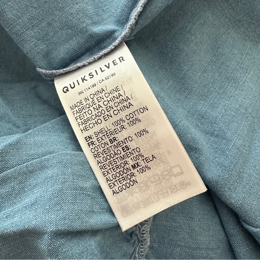 Quicksilver Blue Chambray Frayed Hem Tiered Midi Dress Size Various - Picture 7 of 10